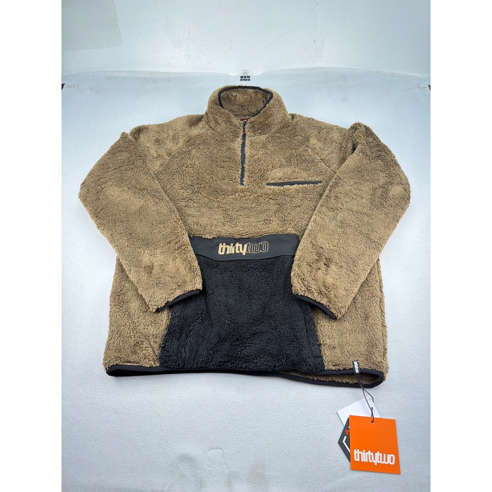Thirtytwo Mens Rest Stop Fleece Jacket Brown Black Repel Large